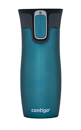 (-35%) Contigo Thermobecher West Loop Autoseal, Edelstahl Isolierbecher, Reisebecher, Kaffebecher To Go, auslaufsicher, 100% dicht, hält bis zu 5h heiß/12h kalt, 470 ml, BPA frei, Bay