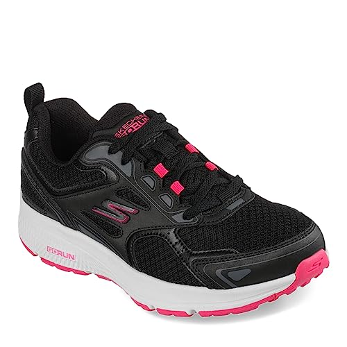 Skechers womens Sneaker, Black/Pink, 8 US