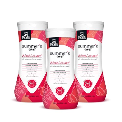 Summer's Eve Blissful Escape Daily Refreshing All Over Feminine Body Wash, Removes Odor, Feminine Wash pH Balanced, 15 Fl Oz (Pack of 3)