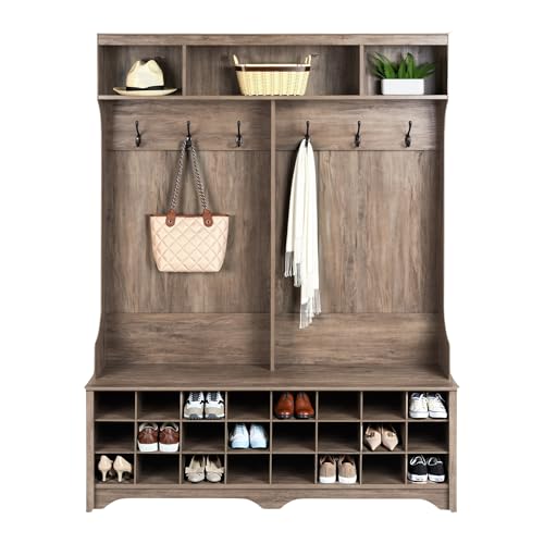Prepac 60 Wide Hall Tree Have a lot of stuff that needs storing but don't want to sacrifice style?