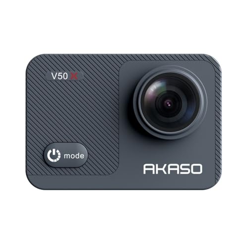 AKASO V50X Native 4K30fps WiFi Action Camera with EIS Touch Screen 4X Zoom 131 feet Waterproof Camera Support External Mic Remote Control with Helmet 
