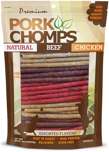 Dog Chews 5 Inch Munchy Sticks 100 Count Assorted Flavors Roasted