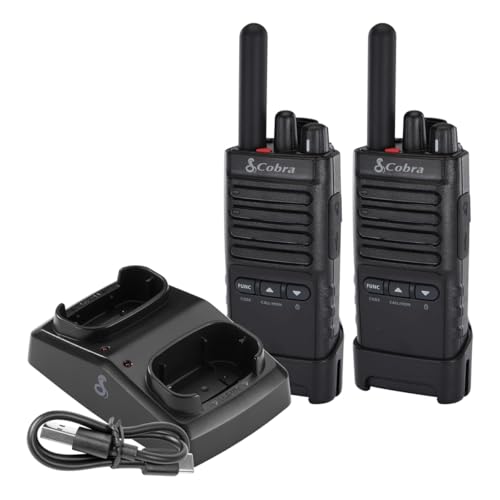Cobra PX650 - Professional/Business Walkie Talkies - Rechargeable, 300,000 sq. ft/25 Floor Range, Dust Protected and Splashproof (IP54 rating), Two-Way Radio Set (2-Pack)