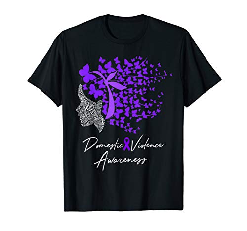 Domestic Violence Awareness Gifts Purple Butterflies T-Shirt