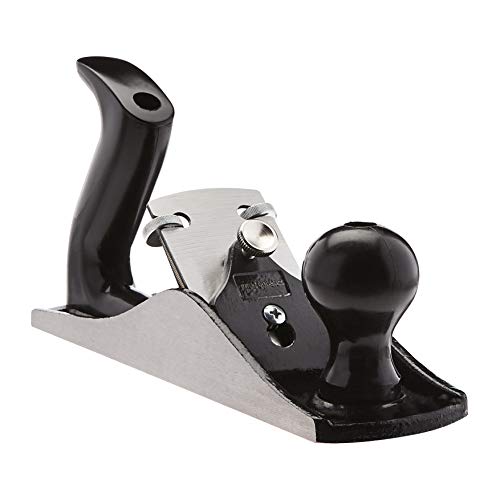 Amazon Basics Woodworking Hand Planer - No.4 Adjustable Bench Plane with 2-Inch Blade for Wood Smoothing, Grey/Black