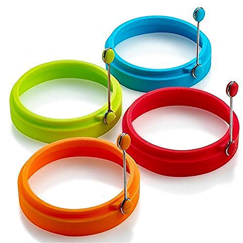 Emoly Silicone Non Stick,Egg...e Rings (New,4pcs),Multicolor