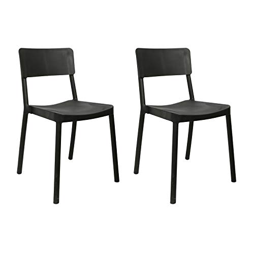 Eskimo Chair Set Pack of 2 - Black | Strong and Durable | Easy to Clean | Chair for Living Room, Bed Room, Kitchen, Office Room, Outdoor | 3 Years War