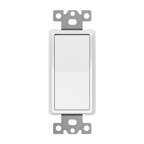ENERLITES 4-Way Decorator Paddle Rocker Light Switch, Clamp Down Wiring, Grounding Screw, Residential Grade, 15A 120V/277V, UL Listed, 94150-W, White