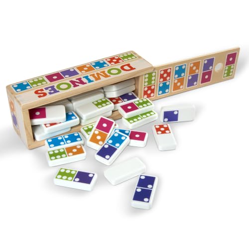 Melissa & Doug Dominoes Tabletop Game with Wooden Storage Box