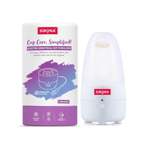 Electric Menstrual Cup Sterilizer - Pack of 1 | Steam Sterilization for Menstrual Cup | Auto Power-Off | BPA-Free | Kils 99% Germs