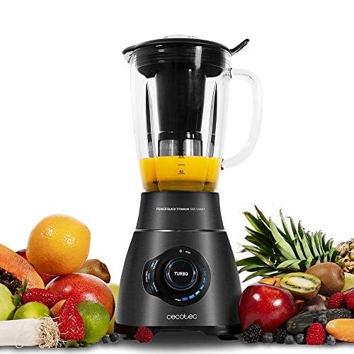 (-13%) Cecotec Standmixer Power Black Titanium 2500MAX Smart. 2500 W maximale Leistung, hitzebeständiger Krug 1,8L, 3 Programme, 6-Klingen-Messer, schwarze Titanbeschichtung, Smoothie-Filter