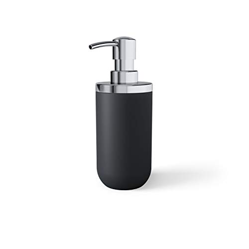 🔥 STARKER PREIS (-43%) Umbra Junip Seifenpumpenspender – Nachfüllbarer Seifenbehälter für Flüssigseife, Schwarz/Chrom – Moderner Bad-Organizer für Waschbecken, Dusche & Küche