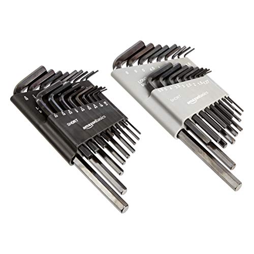 🔥 STARKER PREIS (-37%) Amazon Basics Innensechskantschlüssel-Set 36-teilig, Chrom-Vanadium-Stahl, Metrische und Zoll-Größen mit 2 Aufbewahrungsboxen, für Fahrrad, Möbelmontage, KFZ und Heimwerker