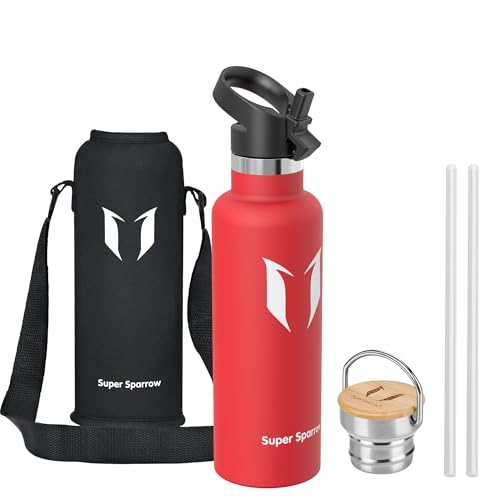 Super Sparrow Botella Agua Acero Inoxidable - Botella de Agua Deportes 750ml - Botella Termica Boca Estándar - Sin BPA , para Niños & Adultos, Deporte, Oficina, Yoga, Ciclismo