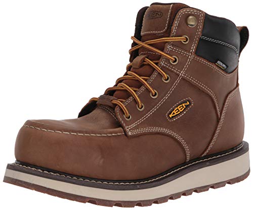 KEEN Utility Men's Cincinnati 6" Composite Toe Waterproof Wedge Work Boots, Belgian/Sandshell, 11.5