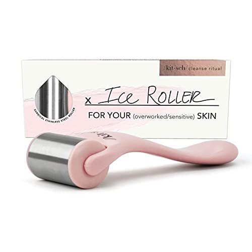 Kitsch Ice Roller for Face – Stainless Steel Face Ice Roller to Reduce Puffiness, Redness & Headaches – Cooling Facial Roller for Skin Care, Irritation Relief & Spa-Like Experience at Home - Pink