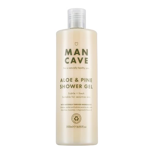 (-19%) ManCave Sensitiv Duschgel Herren 500ml XXL - Duschgel Empfindliche Haut mit Aloe Vera & Kiefer - Sulfatfrei, pH-Neutral - Vegan - Großpackung Sensitive Shower Gel