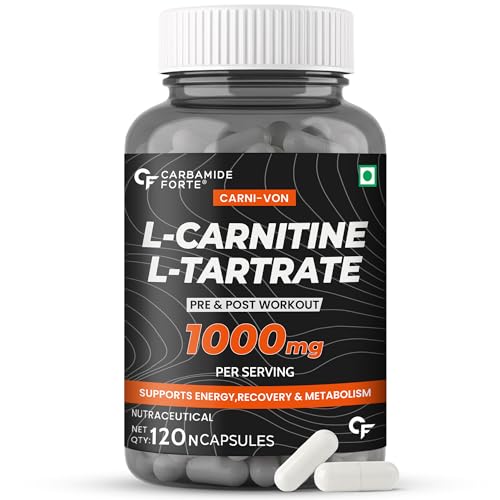 Carbamide Forte L carnitine Tablets For Men & Women | L-Carnitine Supplement To Support Energy, Recovery & Metobolism | L Carnitine L tartrate 1000mg 