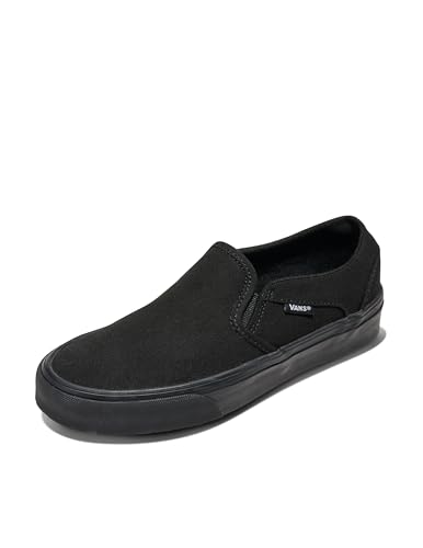 Vans Women's Asher Slip-On Shoe | Comfortable Sneakers for Walking, Fashion & Everyday Wear, Black/Black, 8