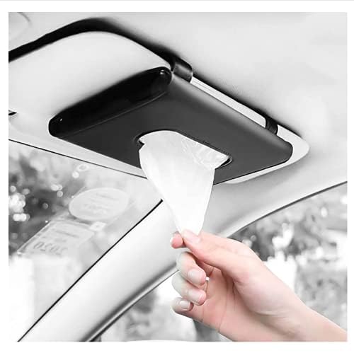 Fredysu Car Visor Tissue Holder, Sun Visor Napkin Holder Backseat Tissue Case, Premium Car Tissue Box for car, Vehicle (Black)