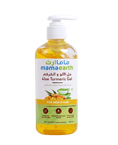 Mamaearth Aloe Turmeric Gel From 100% Pure Aloe Vera | For Face, Skin & Hair | With Turmeric & Vitamin E | 300 ml