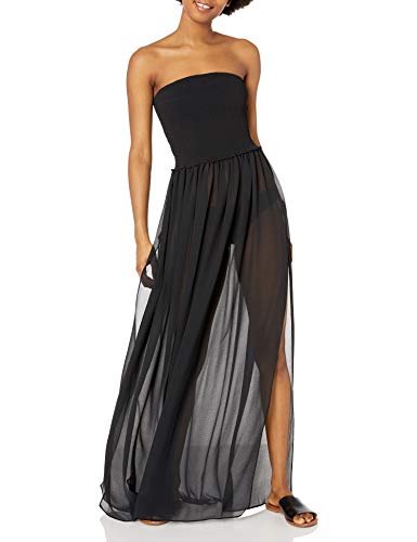 Ramy Brook Women's Calista Smocked Maxi Dress Swimwear, Black, Medium