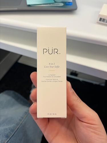 PUR Cosmetics 4-in-1 Love Your Selfie Longwear Foundation and Concealer - Unique, Dual-Applicator Component - Covers Blemishes and Imperfection - Reduce Fine Lines and Wrinkles - MP3-1 oz Makeup