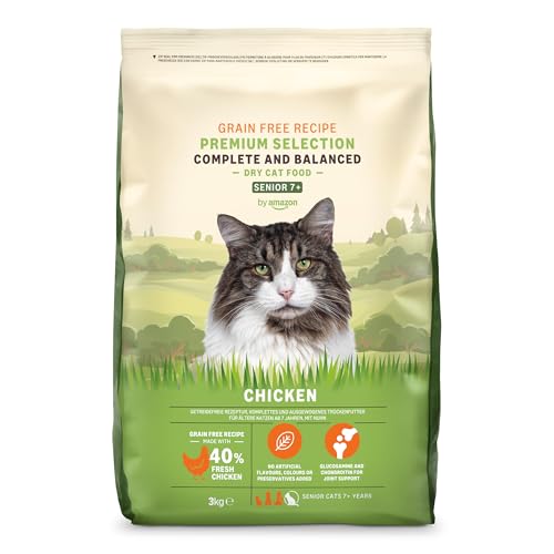🔥 STARKER PREIS (-44%) by Amazon Katzenfutter für ältere Katzen (Senior), Fein zubereitetes Trockenfutter mit frischem Huhn, Getreidefreie Rezeptur, 3 kg (1er-Pack)(Zuvor eine Marke von Lifelong, gleiches Produkt)