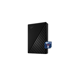 WD 5TB My Passport Disco Duro Externo Portátil, USB 3.2 Gen 1/USB 3.0, Copia de seguridad y protección con contraseña, Formateado para Windows, ChromeOS y MacOS, Negro
