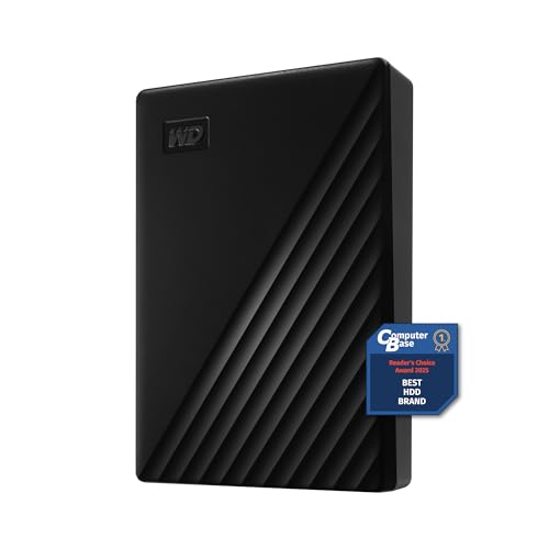WD 5TB My Passport, Portable External Hard Drive, Black, backup software with defense against ransomware, and password protection, USB 3.1/USB 3.0 compatible - WDBPKJ0050BBK-WESN