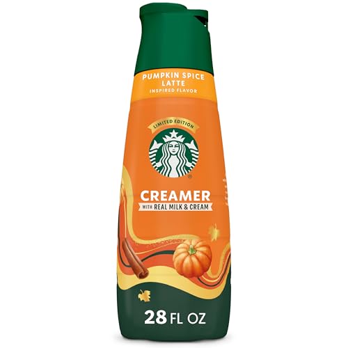 Starbucks Pumpkin Spice Flavored Coffee Creamer, Inspired By Pumpkin Spice Latte, Dairy Coffee Creamer, 28 Fl Oz 28 fl oz