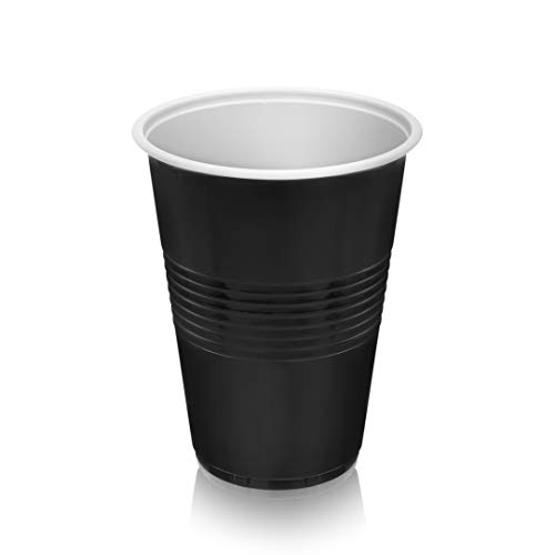 True Black 16oz Plastic Cups for Party, Disposable Drinking Cups Plastic Disposable Cups for Party, Beer Pong Cups, Black Plastic Cups, Set of 50