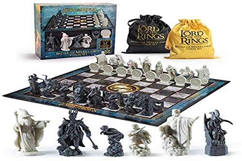 The Noble Collection The Lord of The Rings Chess Set: Battle for Middle-EarthBlueSnail 15" Classic Vintage Standar