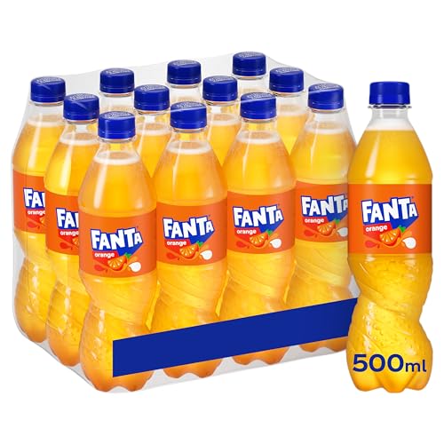 Fanta Orange Soft Drink Bottles, 12 x 500 mL