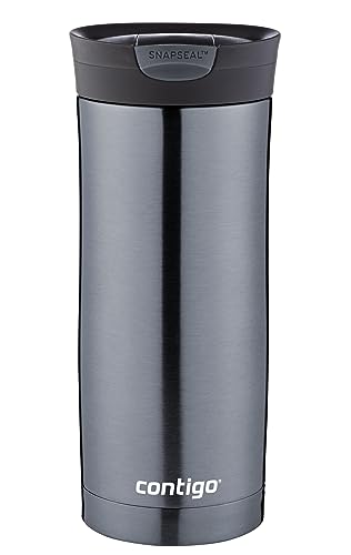 (-31%) Contigo Thermobecher Huron Snapseal, Edelstahl Isolierbecher, Kaffebecher to go, auslaufsicher, spülmaschinenfester Deckel BPA-frei, 470 ml, Gunmetal