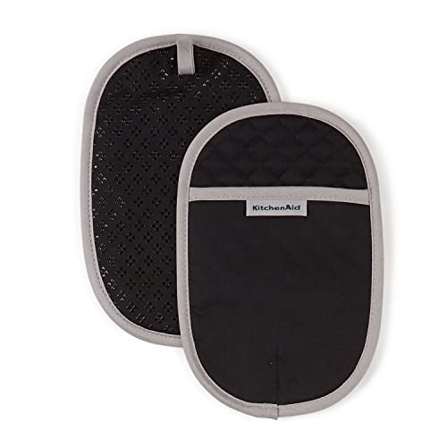 KitchenAid Asteroid Cotton Pot Holder 2-Pack Set Black