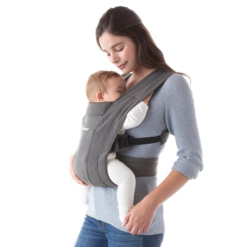 ErgobabyEmbrace Baby Carrier Newborn to Toddler - Breathable Baby Carriers for Summer - Cozy Essentials (7-25 Pounds), 