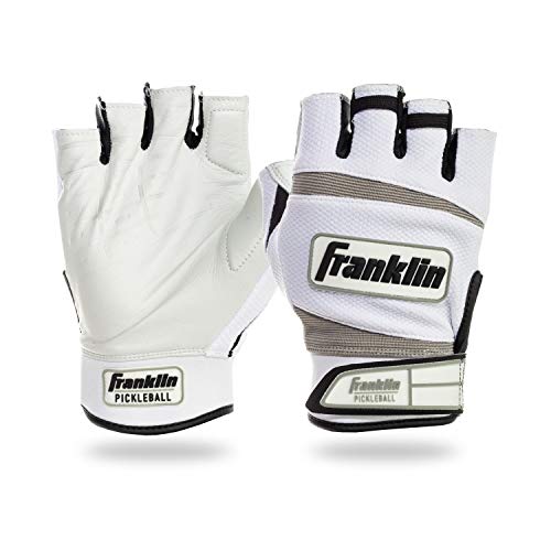 Franklin Sports Pickleball Gloves - Men's + Women's Adult Size Gloves - Right Hand Glove for Pickleball + Racquetball - Gear + Accessories - Righty - White - Adult Large