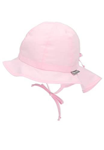 🔥 SELTEN SO GÜNSTIG (-46%) Sterntaler Sonnenhut - Mädchen Sommerhut - UV-Schutz 50+ Mütze mit breiter Krempe und Größenregulierung - Nackenschutz - Bindebänder - Baby Kinder Kopfbedeckung aus Popeline (Bio) -puderrosa, Größe 51