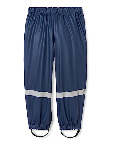 🔥 STARKER PREIS (-46%) Playshoes Matschhose Regenlatzhose Fleece-Futter Unisex Kinder Wind- und wasserdichte Regenhose Regenbekleidung, Marine Bundhose, 92