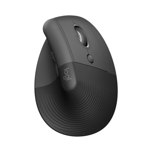 (-42%) Logitech Lift Vertikale Ergonomische Maus, Kabellos, Bluetooth oder Logi Bolt USB-Empfänger, Leise Klicks, 4 Tasten, Kompatibel mit Windows/macOS/iPadOS, Laptop, PC - Grau