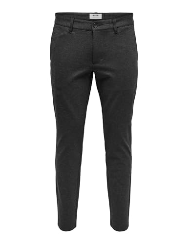 (-50%) ONLY & SONS Mens Dark Grey Melange Trousers