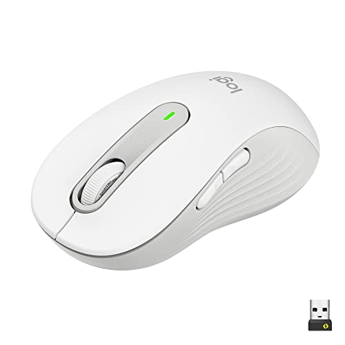 (-44%) Logitech Signature M650 L Kabellose Maus - für große Hände, Leise Klicks, Anpassbare Seitentasten, Bluetooth, Kompatibilität mit mehreren Geräten - Weiß