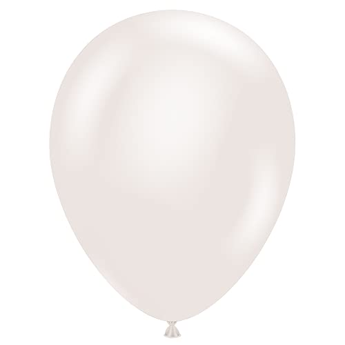 Tuf-Tex 15037 Pearlescent White Latex Party Balloons, 5", Pearlescent White, Pack of 50