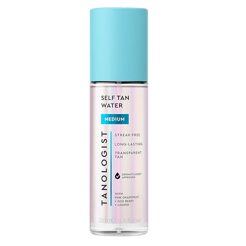 Tanologist Medium Self Tan Water, Clear Self Tanning Water, Streak-Free Tanning Mist, Natural Bronze, No Fake Tan Smell, Long Lasting, Clean Ingredients, 6.76 fl. oz/200 ml Bottle