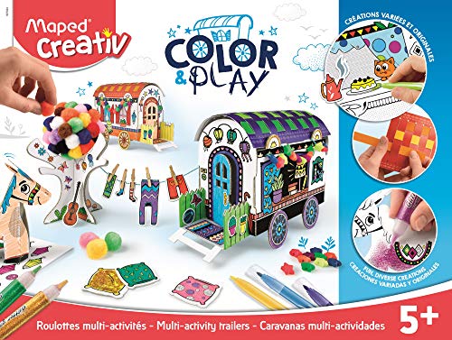 MAPED Creativ Color and Play - Design My Carriages (Colouring Activity & 3D Model), Multicolor (907024)