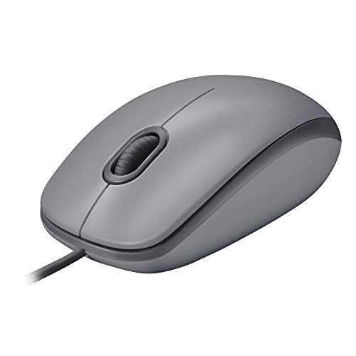 (-30%) Logitech M110 Kabelgebundene USB-Maus, geräuschlose Tasten, Komfortables Design in voller Größe, beidhändig bedienbar PC/Mac/Laptop - Grau