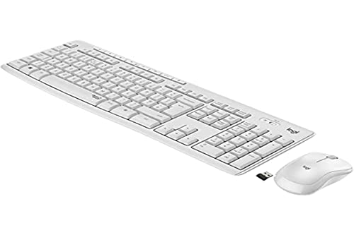 Logitech MK295 Silent Combinación de Teclado y Ratón Inalámbricos con SilentTouch, Seguimiento Óptico, Tecnología Inalámbrica sin Demoras, 90% Menos de Ruido, QWERTY Español, Blanco : Logitech
