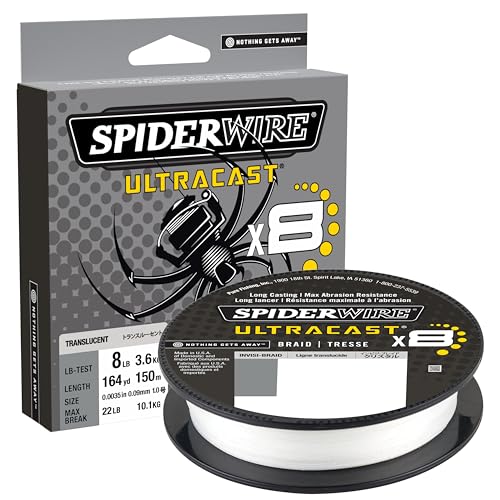 SpiderWire Superline Ultracast Braid, Invisibraid-Translucent, 40lb | 18.1kg, 164yd | 150m Fishing Line
