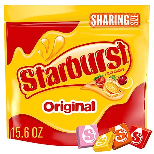 STARBURST Chewy Candy, Sharing Size, Individually Wrapped Fruit Chews Candy, 15.6 oz Resealable Bag